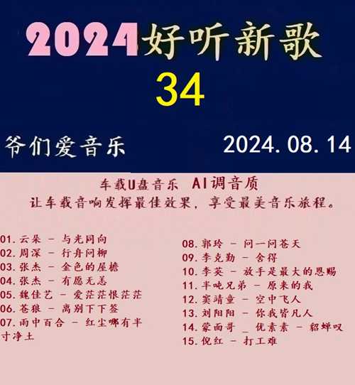 群星 《2024好听新歌34》十倍音质 U盘音乐[WAV分轨][1.1G]